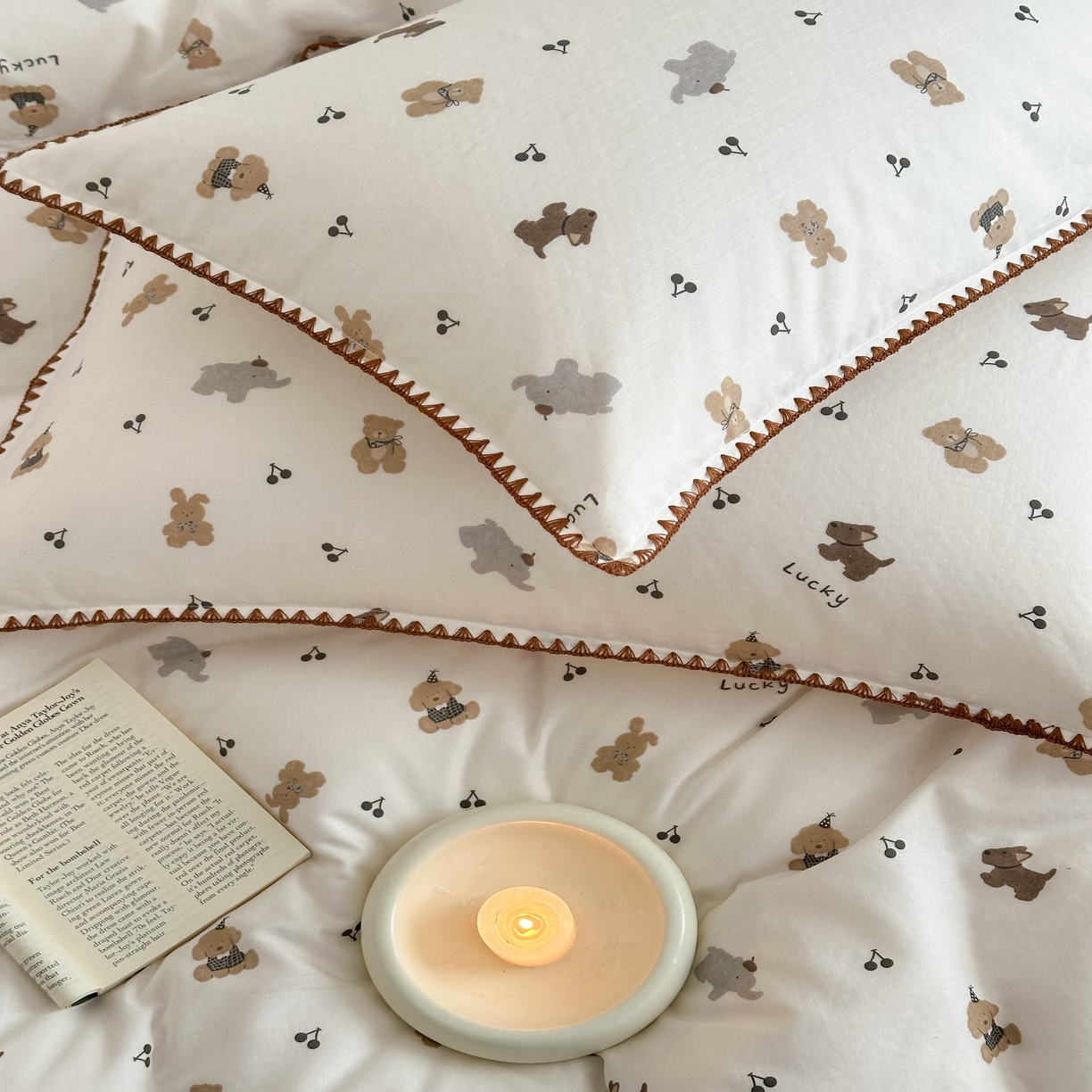 91家纺网 家纺一手货源 找家纺 （总）2025新款工艺款全棉双层纱小清新贝壳边四件套