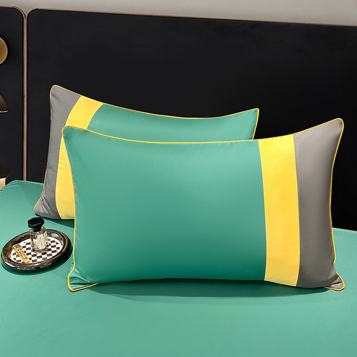 91家纺网 家纺一手货源 找家纺 梦舒羽 2025新款清凉舒适水洗冰丝双拼亮钻夏被四件套 双拼亮钻松石绿