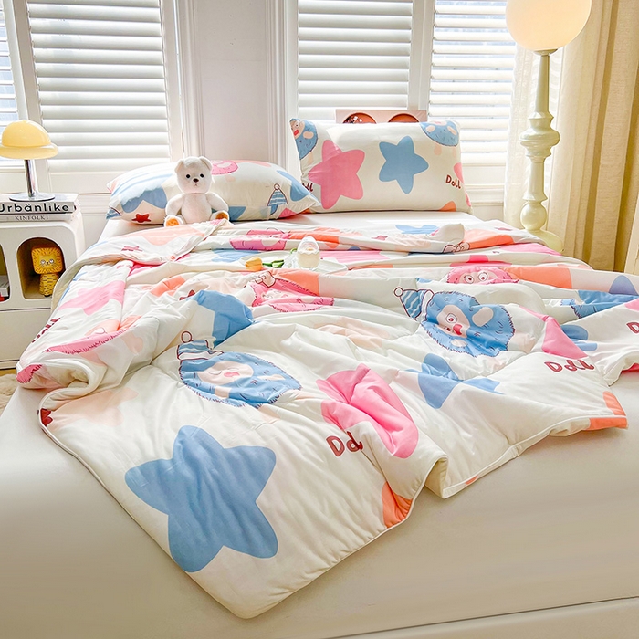 91家纺网 家纺一手货源 找家纺 好梦来家纺（原锦茂家纺） 2026新款印花凉感丝抗菌夏被 星愿