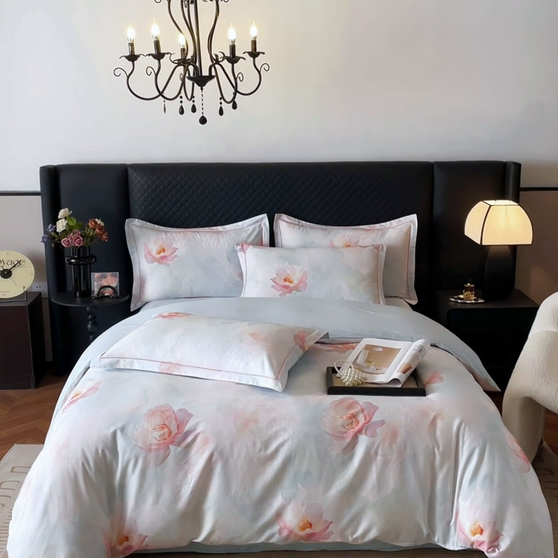 91家纺网 家纺一手货源 找家纺 金纱玉纺家纺 2025新款全棉13376数码印花四件套（礼盒包装）404A2