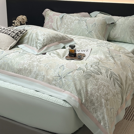 2025高端轻奢A类母婴级天丝棉全工艺刺绣四件套纯棉全棉高端春夏季丝滑裸睡床上用品  沐瑾