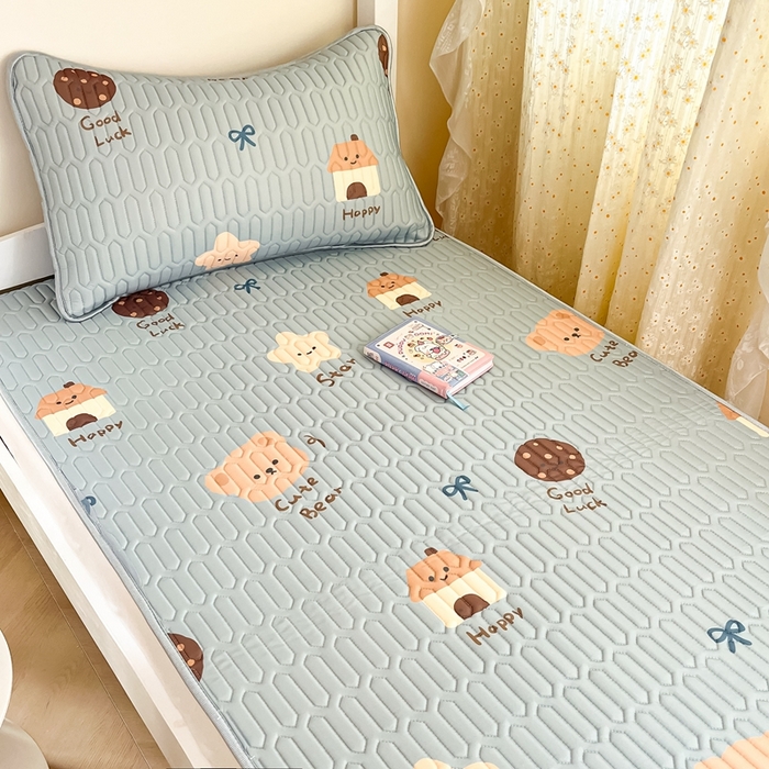 91家纺网 家纺一手货源 找家纺 川悦生活 2025新款小阪凉感丝印花凉席-学生床 好物日志-奶蓝