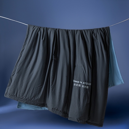 暖芯家纺 2025新款亚朵同款深睡Pro夏被自在眠自然醒 深灰+普鲁士蓝