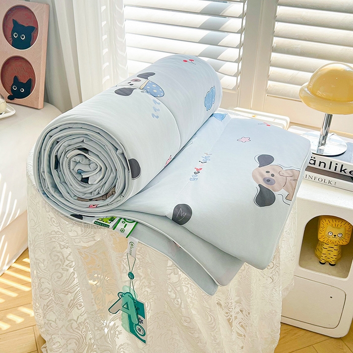 91家纺网 家纺一手货源 找家纺 好梦来家纺（原锦茂家纺） 2025新款印花凉感丝抗菌夏被 大耳狗