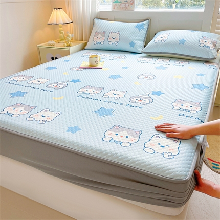 康纳利 2025新款A类豆豆床笠席夏被四件套 三小只