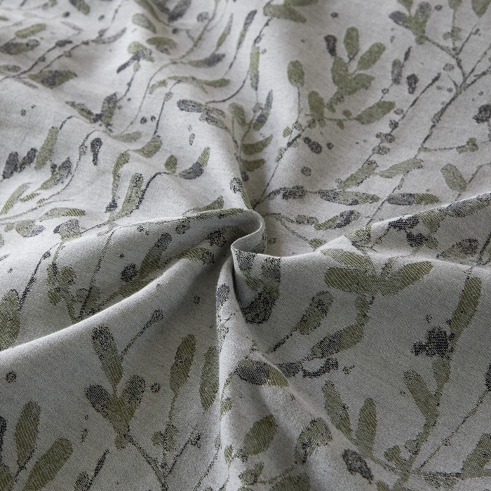 91家纺网 家纺一手货源 找家纺 2025新款亲肤全棉三层纱提花四件套 叶语-兰苕