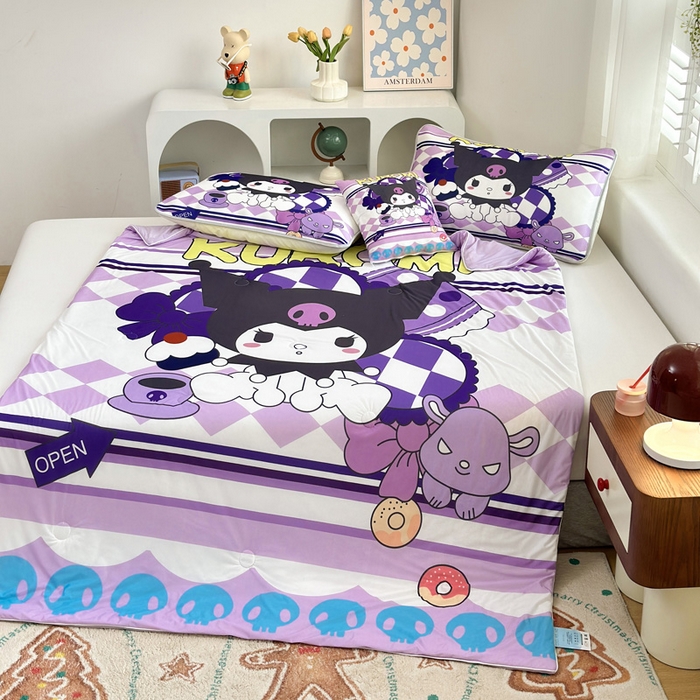 91家纺网 家纺一手货源 找家纺 ds生活馆 2025新款A类大版卡通凉感丝夏被 魔法库洛米