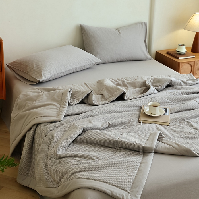 91家纺网 家纺一手货源 找家纺 （总）雯雨家纺 2025新款A类无印风里外全棉纯棉水洗棉新疆棉花夏被夏凉被空调被