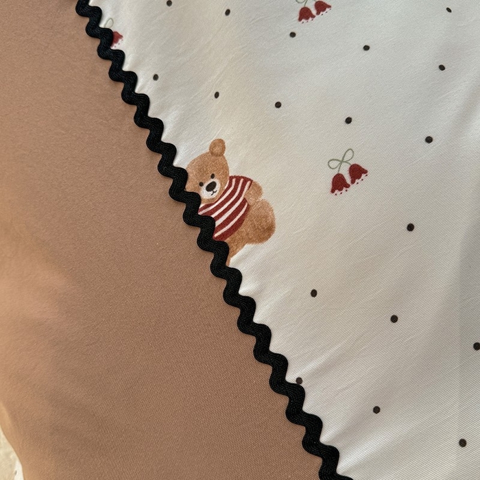 91家纺网 家纺一手货源 找家纺 大麦家纺 2025新款韩式花边亲肤棉四件套 贝贝熊