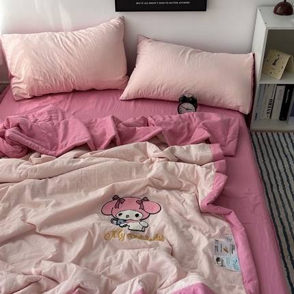 91家纺网 家纺一手货源 找家纺 （总）优色良品家纺 2025新款卡通毛巾绣夏被四件套