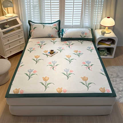 91家纺网 家纺一手货源 找家纺 （总）席佬大 2025新款高克重卡通数码印花冰藤席床席床笠款