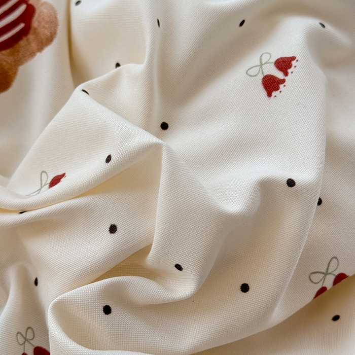 91家纺网 家纺一手货源 找家纺 大麦家纺 2025新款韩式花边亲肤棉四件套 贝贝熊