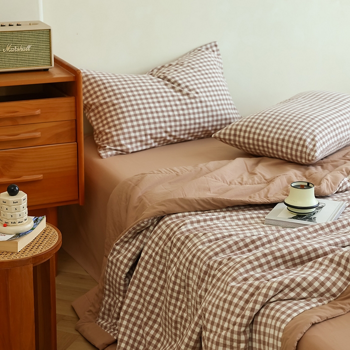 91家纺网 家纺一手货源 找家纺 雯雨家纺 2025新款A类无印风里外全棉纯棉水洗棉新疆棉花夏被夏凉被空调被 米小格