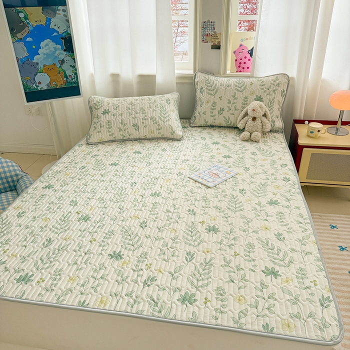 91家纺网 家纺一手货源 找家纺 慕尚家纺 2025新款小清新凉感丝乳胶席 风信子