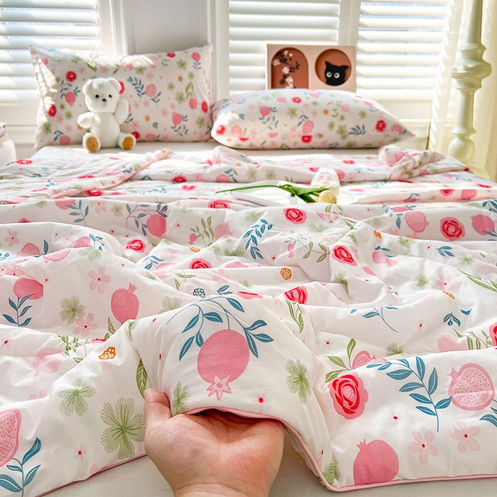 91家纺网 家纺一手货源 找家纺 好梦来家纺（原锦茂家纺） 2025新款印花凉感丝抗菌夏被 春意