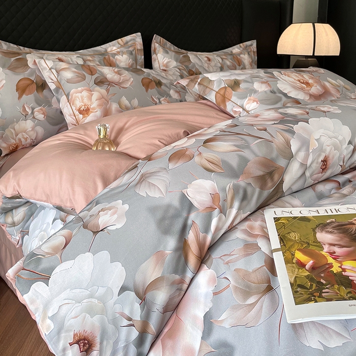 91家纺网 家纺一手货源 找家纺 金纱玉纺家纺 2025新款全棉13376数码印花四件套（礼盒包装）285A1