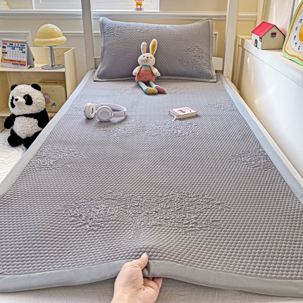 富馨莱 2025新款A类480克PE凉感凉豆豆凉席三件套和单件学生款 发财树-灰