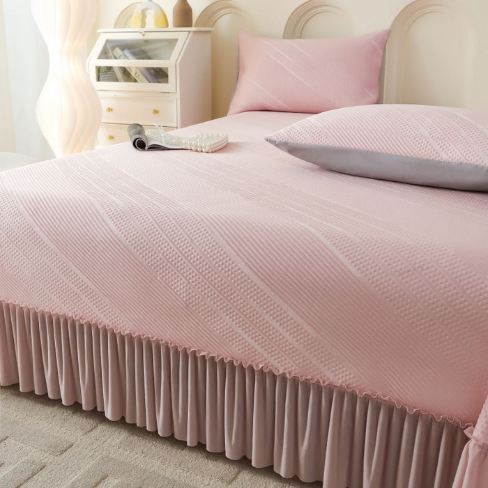 91家纺网 家纺一手货源 找家纺 （总）2025新款亲肤流星雨冰丝席床裙