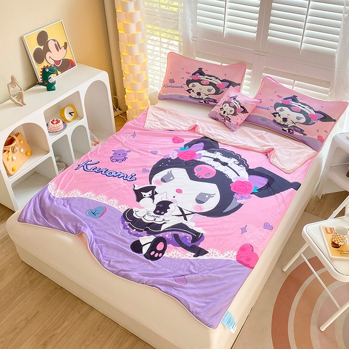 91家纺网 家纺一手货源 找家纺 ds生活馆 2025新款A类大版卡通凉感丝夏被 库洛米