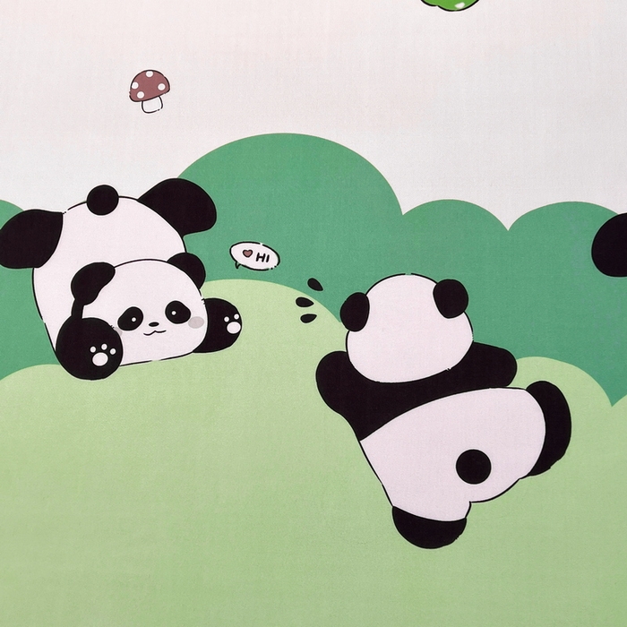 91家纺网 家纺一手货源 找家纺 2025春夏新款独家研发太空层凉感软席冰丝印花凉席床笠款 幸运熊猫