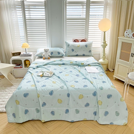 好梦来家纺（原锦茂家纺） 2025新款印花凉感丝抗菌夏被 叶脉