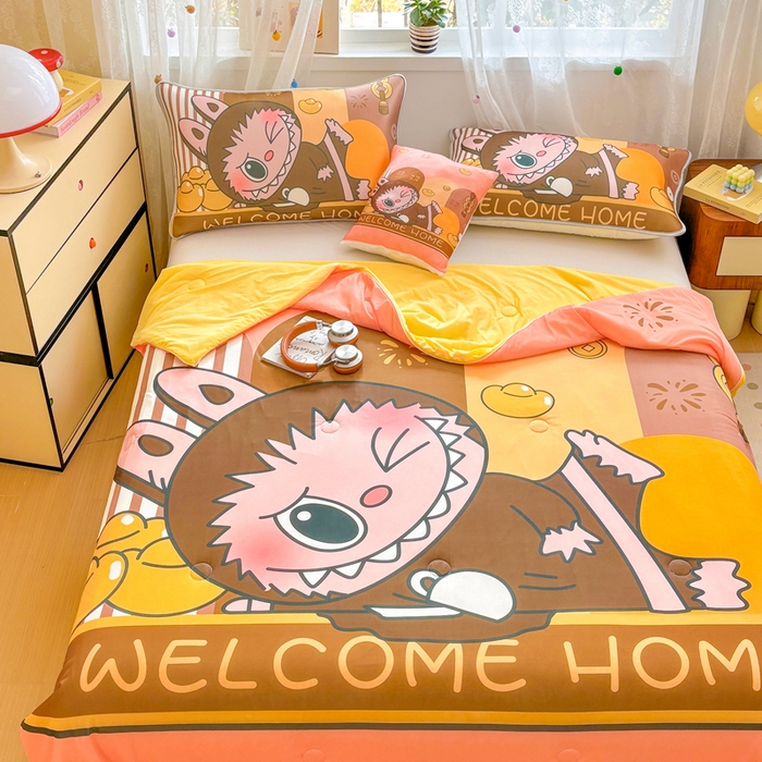 91家纺网 家纺一手货源 找家纺 ds生活馆 2025新款A类大版卡通凉感丝夏被 大首领