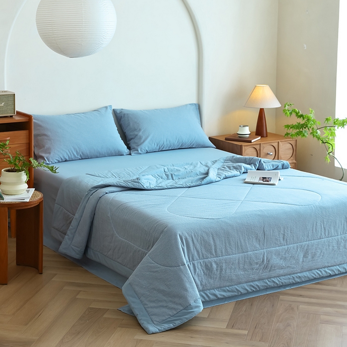 91家纺网 家纺一手货源 找家纺 雯雨家纺 2025新款A类无印风里外全棉纯棉水洗棉新疆棉花夏被夏凉被空调被 安格尔兰