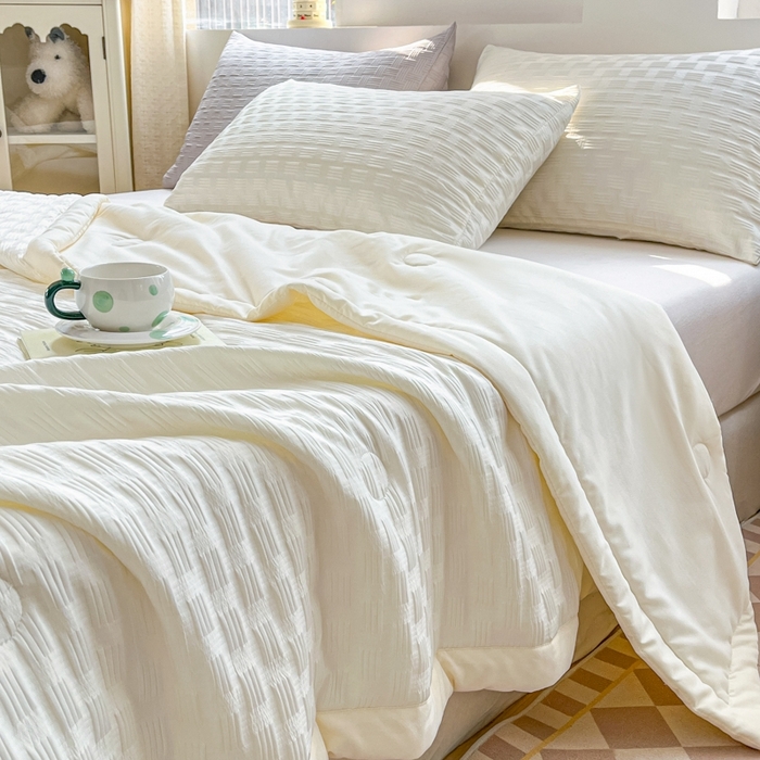 91家纺网 家纺一手货源 找家纺 欧邦 2025新款华夫格水洗棉夏被