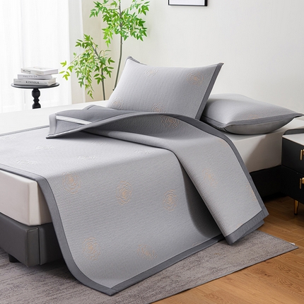 鑫姿 2025新款A类凉感冰豆豆凉席山茶花系列 山茶花床席款-浅灰