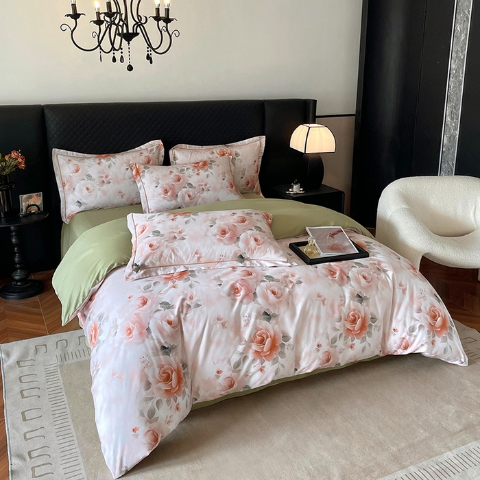 91家纺网 家纺一手货源 找家纺 金纱玉纺家纺 2025新款全棉13376数码印花四件套（礼盒包装）331A2