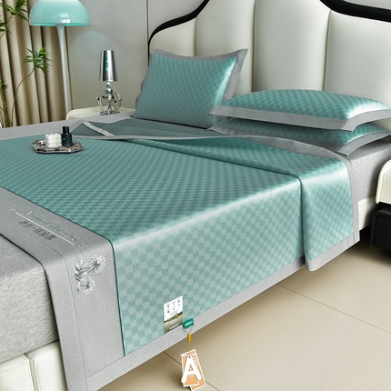 91家纺网 家纺一手货源 找家纺 （总）小牛席业 2025新款棋盘格-冰丝清凉席系列凉席藤席冰藤席冰丝席竹席空调席草席乳胶席豆豆席三件套