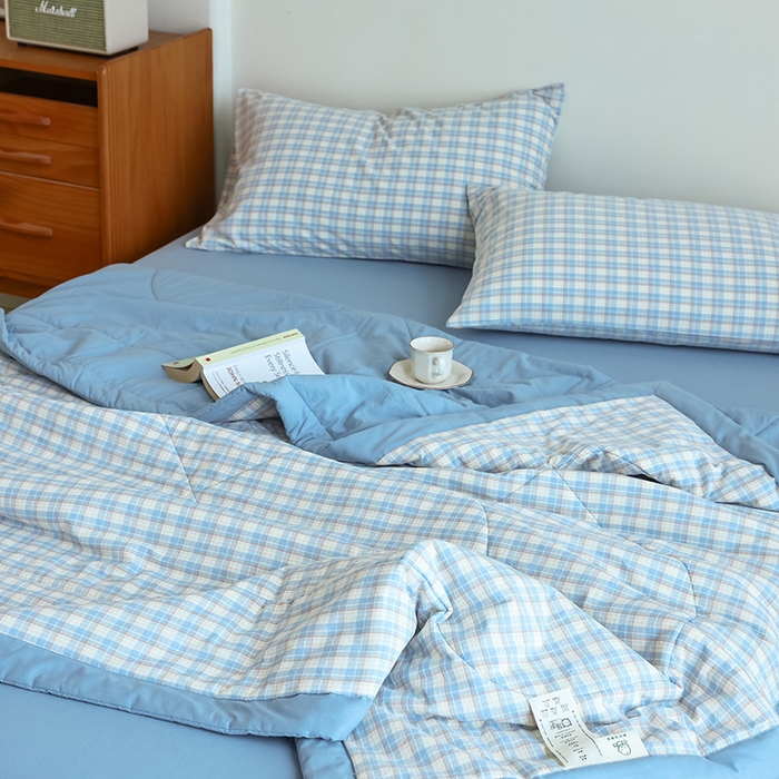 91家纺网 家纺一手货源 找家纺 雯雨家纺 2025新款A类无印风里外全棉纯棉水洗棉新疆棉花夏被夏凉被空调被 朵拉兰