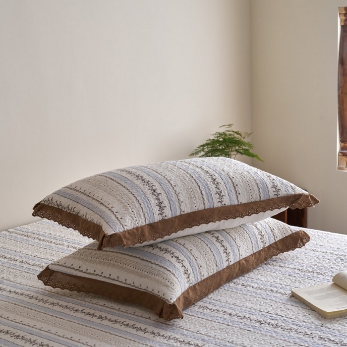 91家纺网 家纺一手货源 找家纺 漫仙阁家纺 2025新款热卖法式花边款加厚床盖床盖三件套 白兰地