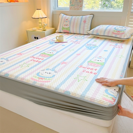 康纳利 2025新款A类豆豆床笠席夏被四件套 旺仔-粉