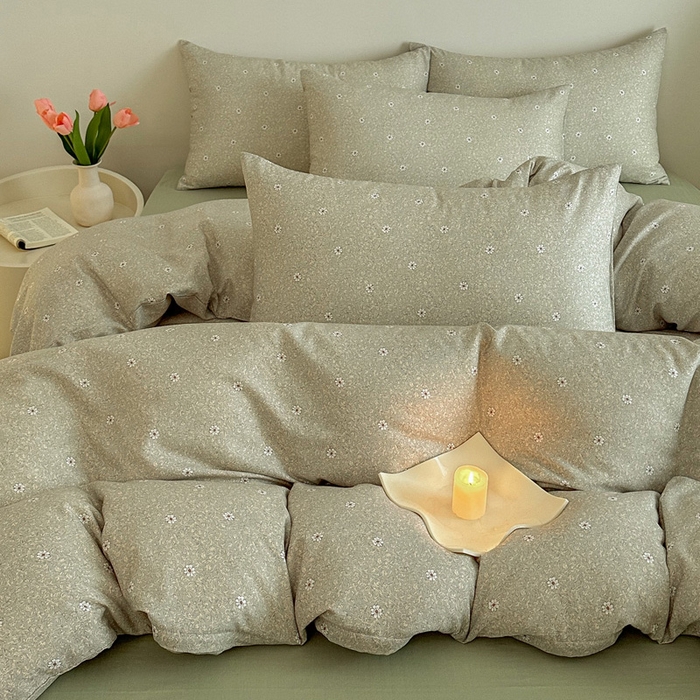 91家纺网 家纺一手货源 找家纺 塞纳 2026新款.全棉有氧双层纱四件套-场景一 流薇纱-绿