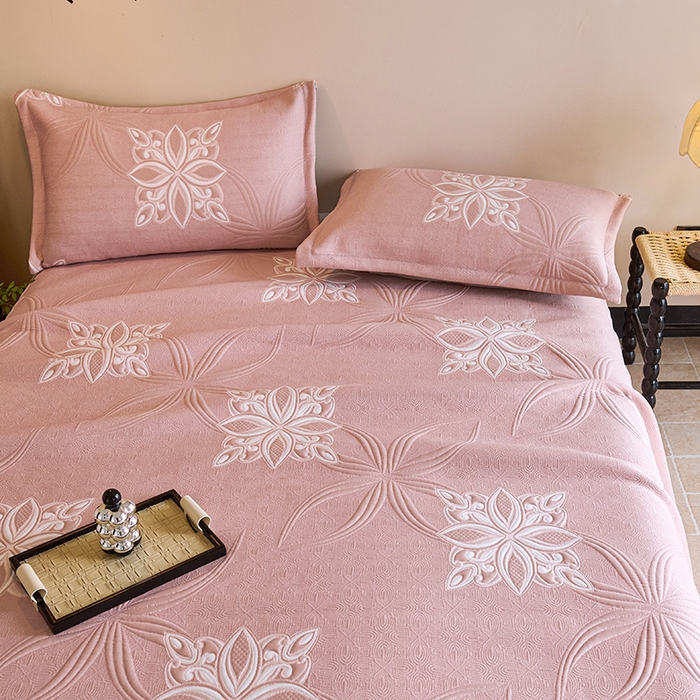 91家纺网 家纺一手货源 找家纺 （总）席之家 2025新款4D立体冰感泡泡床单款凉席-安妮