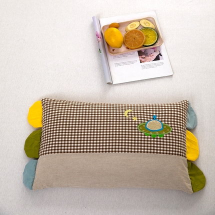 九州枕芯2025新款全棉卡通刺绣儿童荞麦枕 枕头枕芯 飞碟30*50cm/只