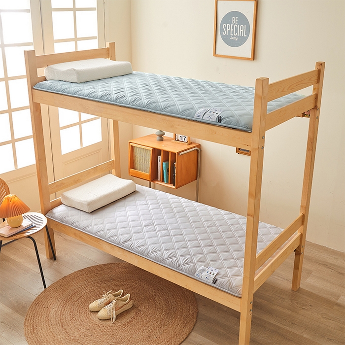 91家纺网 家纺一手货源 找家纺 丽诺床垫 2025新款氧乐棉三明治学生床垫 浅灰