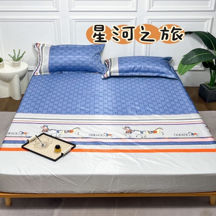 豪美鑫 2025新款提花冰丝席床笠款 星河之旅