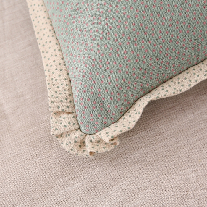 91家纺网 家纺一手货源 找家纺 珍贝家纺 2025新款A类全棉双层纱荞麦枕-蝶舞 蝶舞-绿色