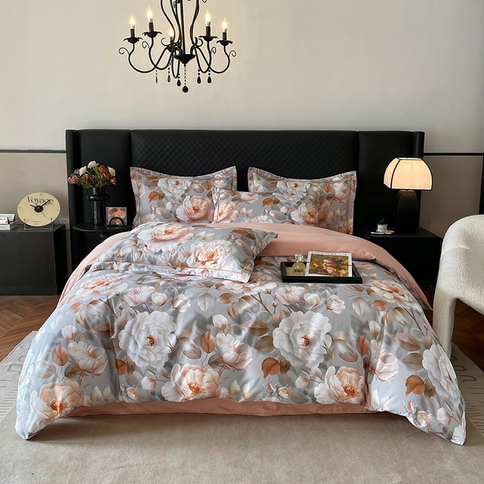 91家纺网 家纺一手货源 找家纺 金纱玉纺家纺 2025新款全棉13376数码印花四件套（礼盒包装）285A1