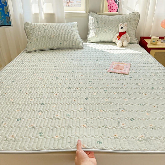 91家纺网 家纺一手货源 找家纺 慕尚家纺 2025新款小清新凉感丝乳胶席 夏日蝴蝶