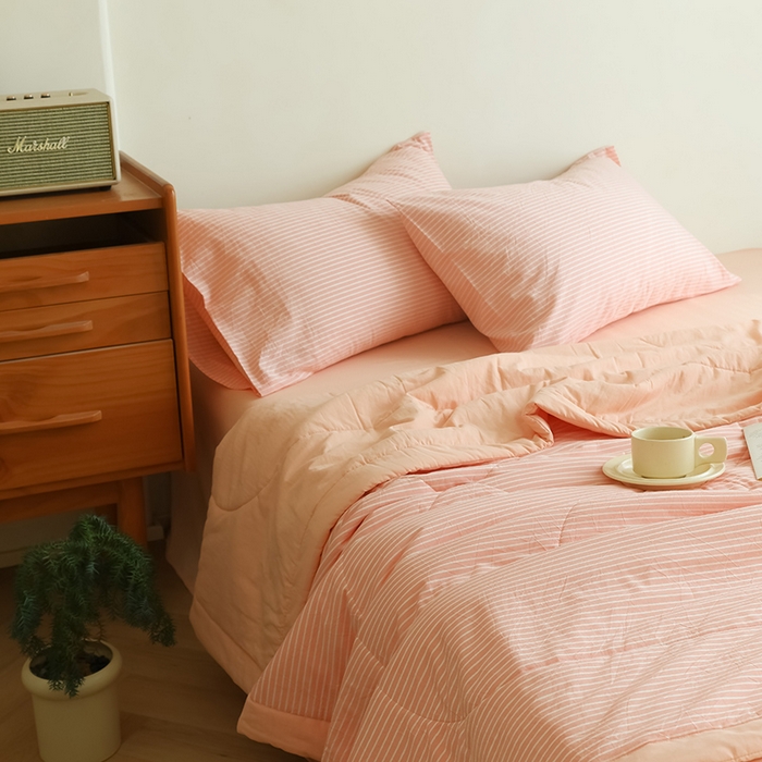 91家纺网 家纺一手货源 找家纺 雯雨家纺 2025新款A类无印风里外全棉纯棉水洗棉新疆棉花夏被夏凉被空调被 桔细条