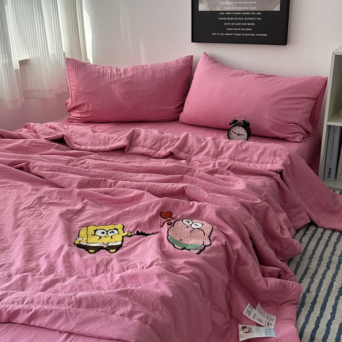 91家纺网 家纺一手货源 找家纺 （总）优色良品家纺 2025新款卡通毛巾绣夏被四件套