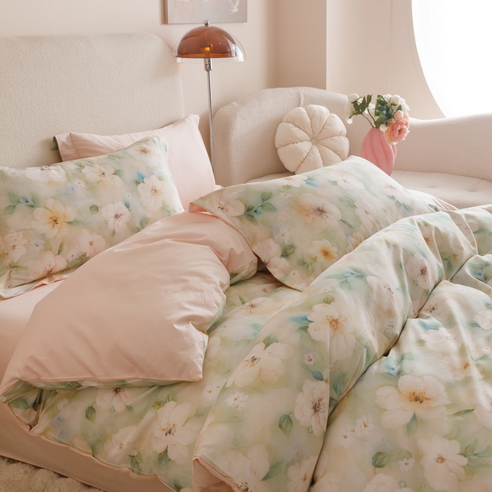 91家纺网 家纺一手货源 找家纺 （总）2025新款全棉纯棉【如梦令】红金裸盖棉四件套【标准号全网控价（折后券后）不低于199元】