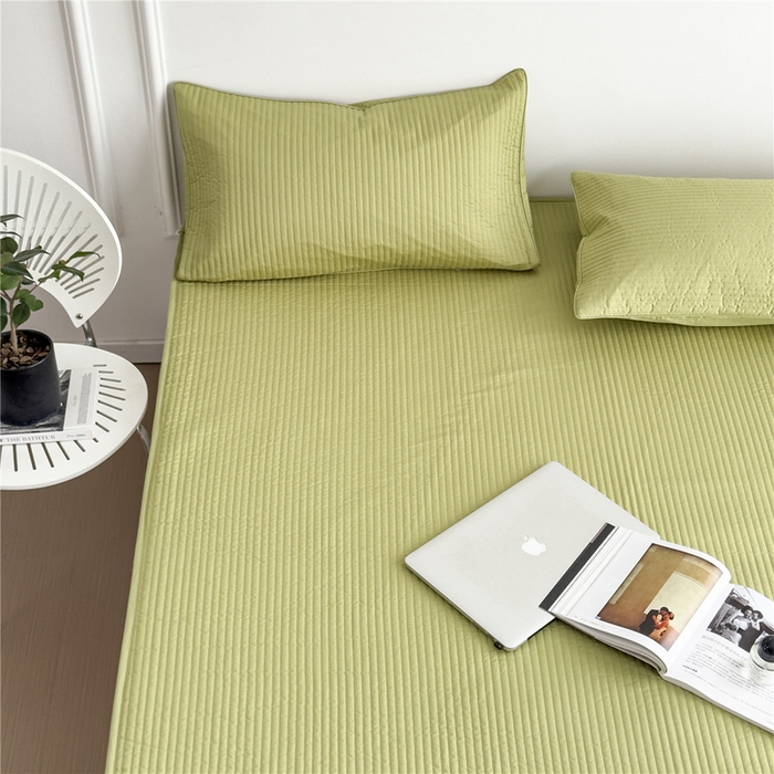 91家纺网 家纺一手货源 找家纺 法芙娜家纺 2025新款全棉40S水洗棉床垫 抹茶