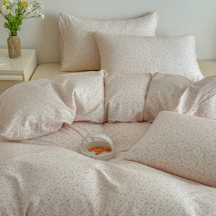 91家纺网 家纺一手货源 找家纺 塞纳 2026新款.全棉有氧双层纱四件套-场景一 柠语-桔