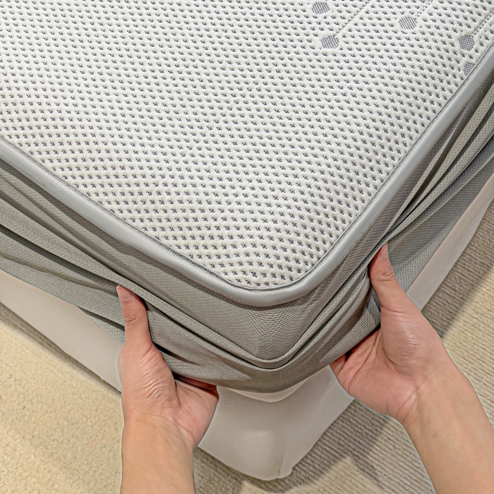 91家纺网 家纺一手货源 找家纺 富馨莱 2025新款A类480克PE凉感凉豆豆凉席三件套和单件床笠款 倾城