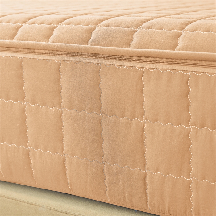 91家纺网 家纺一手货源 找家纺 欧邦 2025新款水洗原棉六面全包夹棉床笠 羊驼色