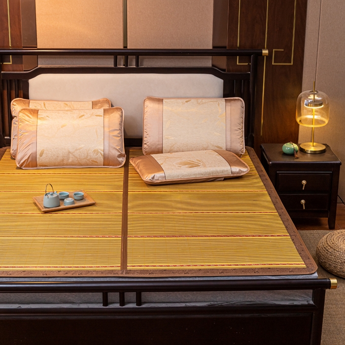 91家纺网 家纺一手货源 找家纺 （总）2025新款金砖木纹席-黄金海岸